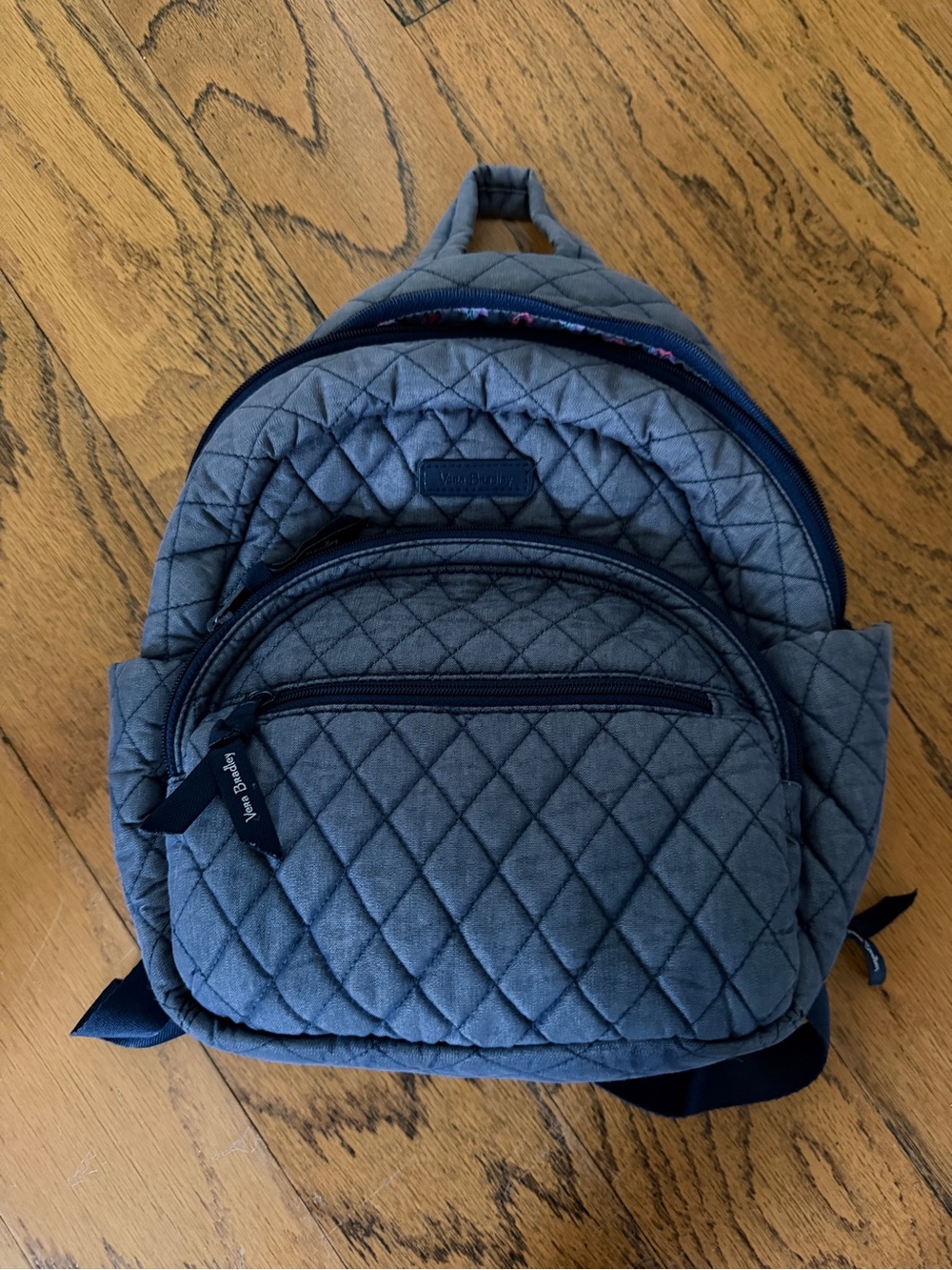 Vera Bradley Quilted Slate Gray Mini Backpack